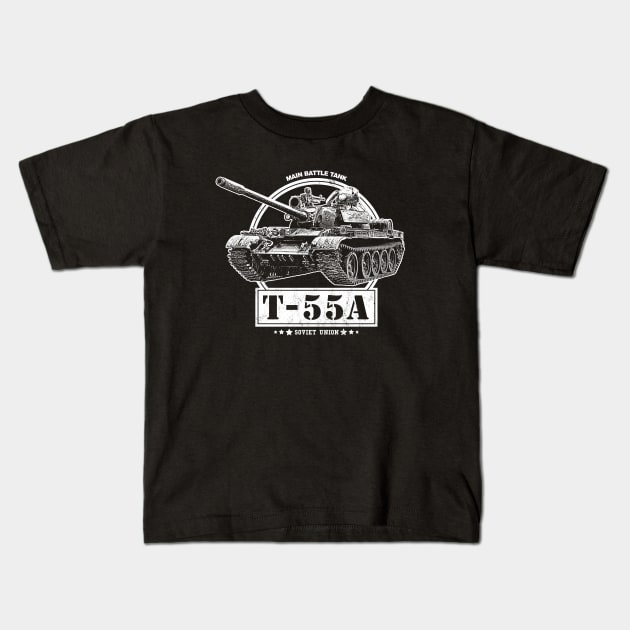 T-55 Tank Kids T-Shirt by rycotokyo81